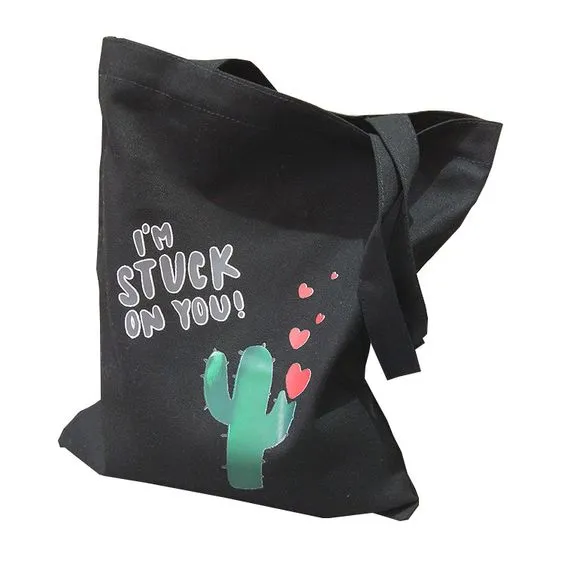 Simple Cactus Pattern Tote Bag