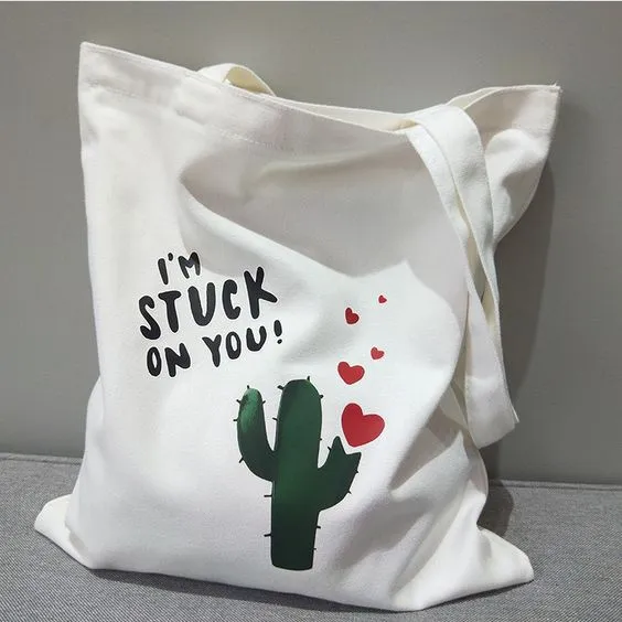 Simple Cactus Pattern Tote Bag