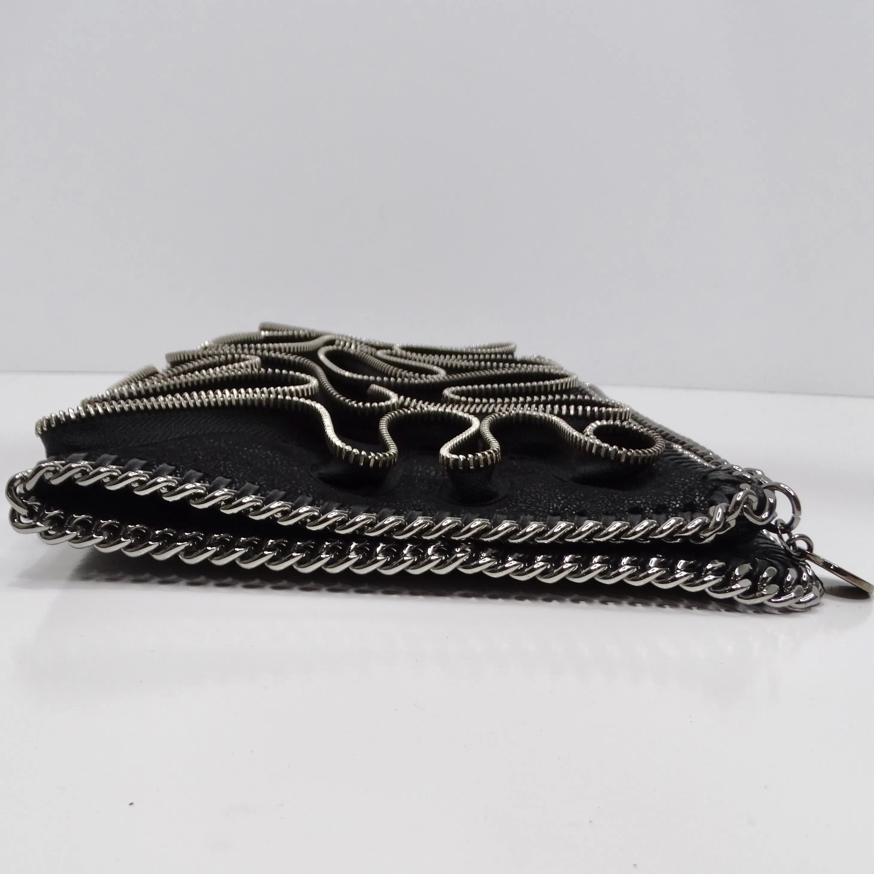 Stella McCartney Falabella Zipper Trim Fold Over Clutch