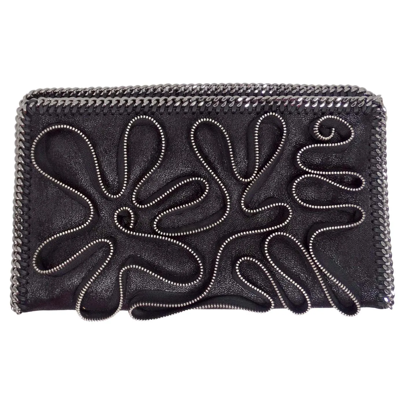 Stella McCartney Falabella Zipper Trim Fold Over Clutch