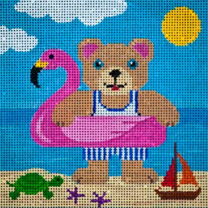 Teddy Beach Bear & Flamingo