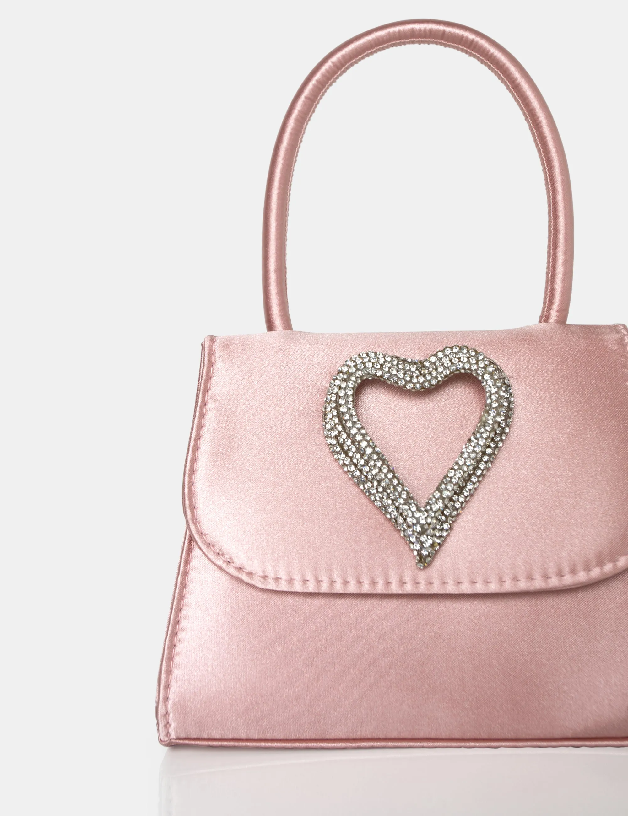 The Heart Baby Pink Satin Mini Bag