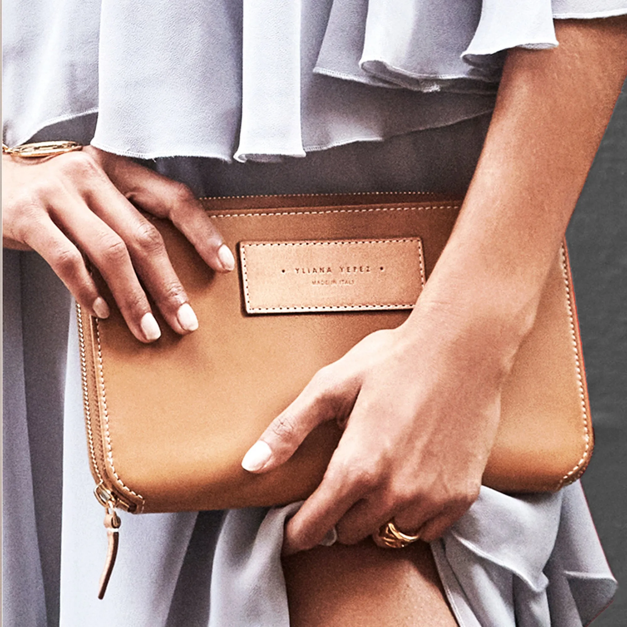 Travel document wallet camel