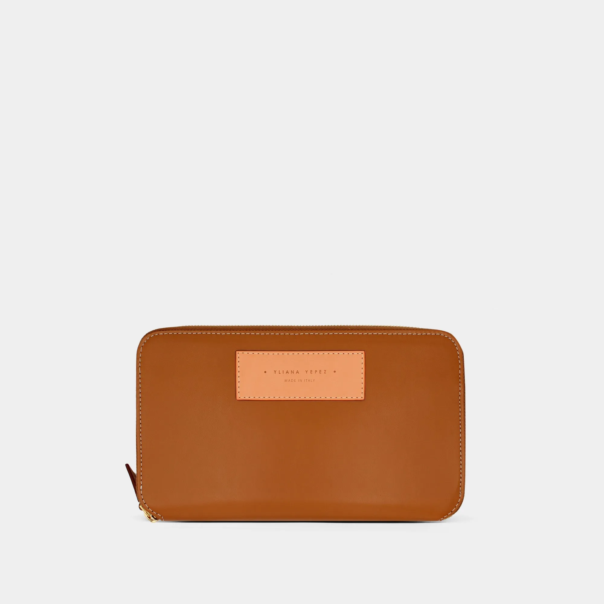 Travel document wallet camel