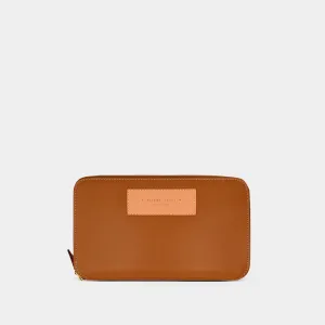 Travel document wallet camel