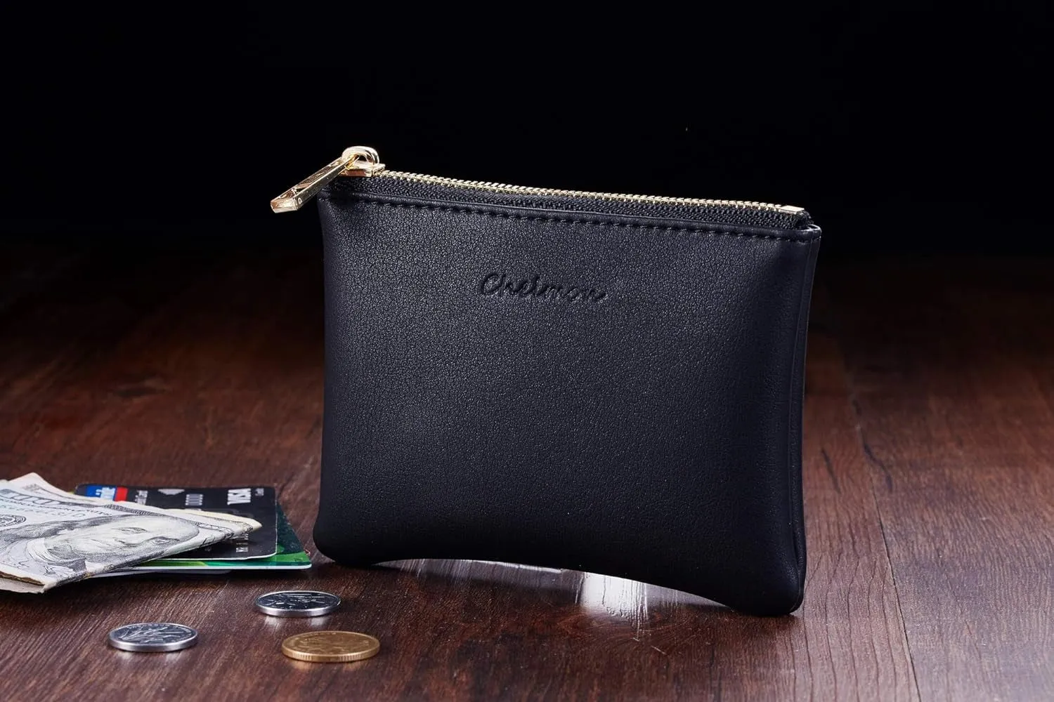 Vegan Leather Coin Wallets with Zipper for Men & Women