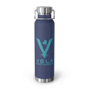 Vela Teal Logo 22oz Vacuum Insulated Bottle