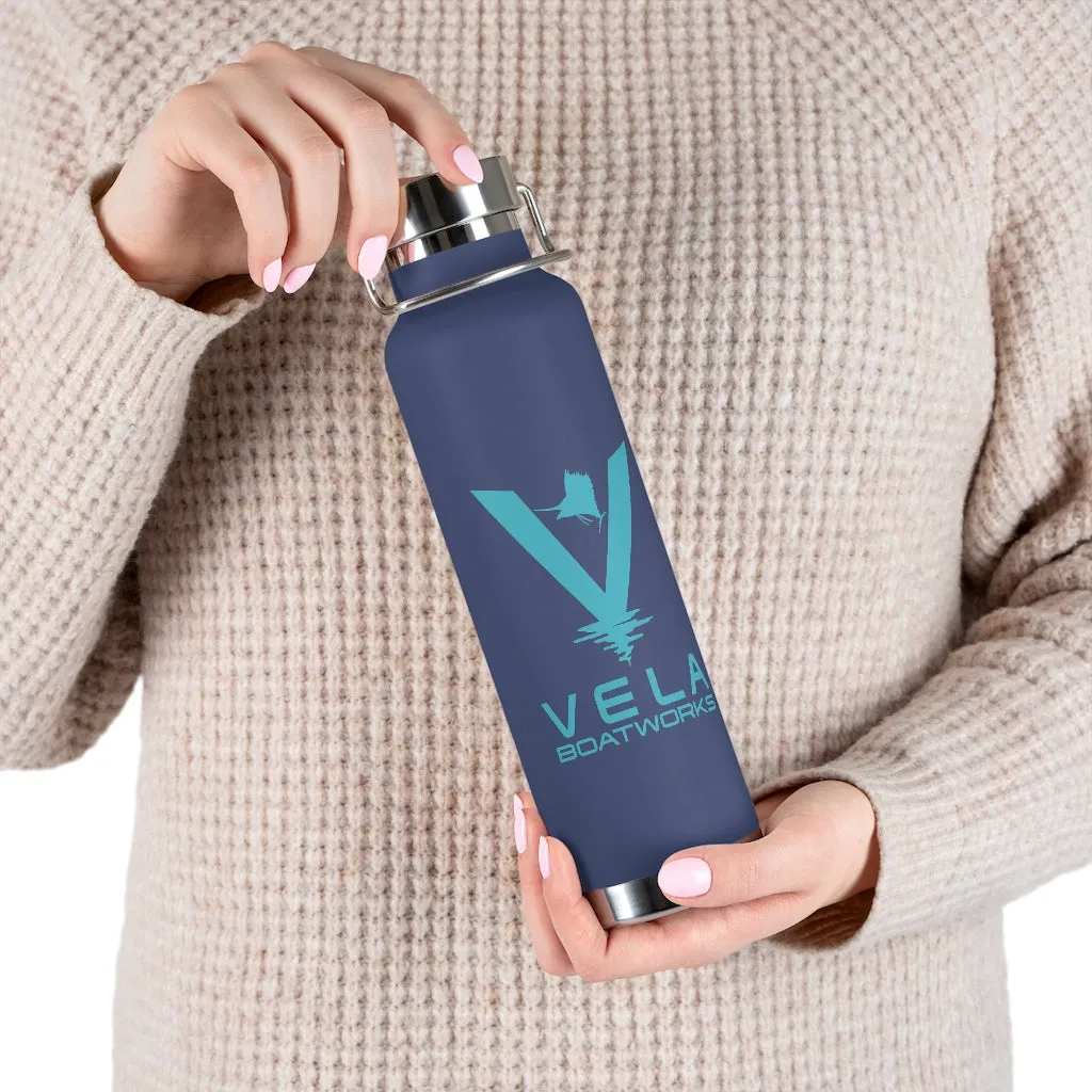 Vela Teal Logo 22oz Vacuum Insulated Bottle