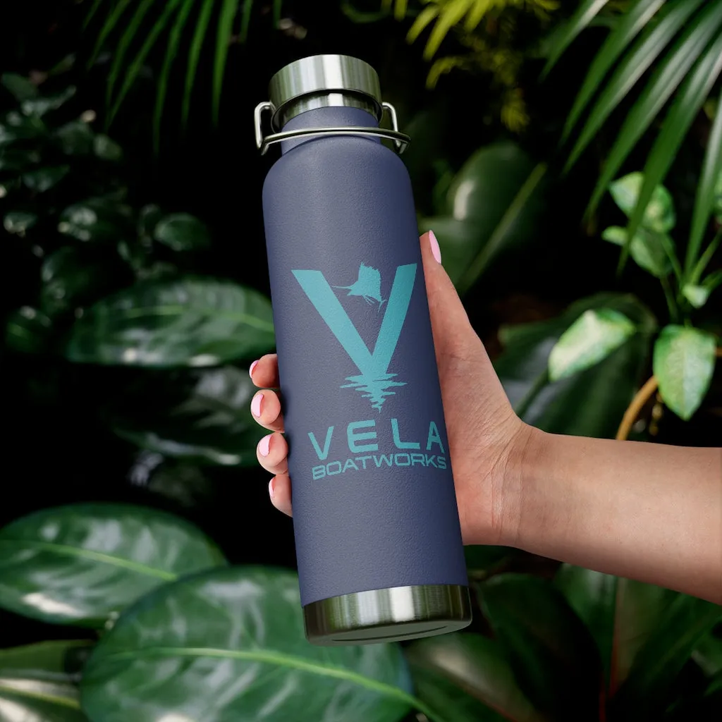 Vela Teal Logo 22oz Vacuum Insulated Bottle
