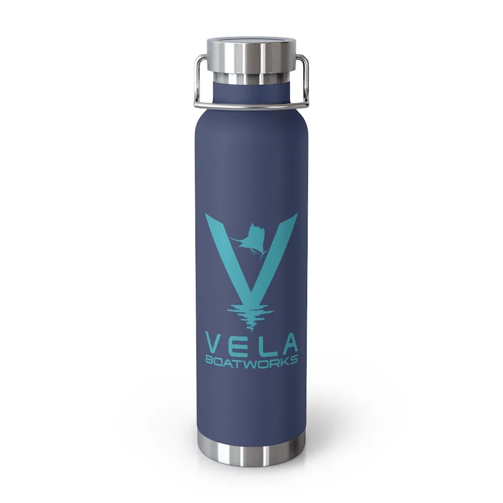 Vela Teal Logo 22oz Vacuum Insulated Bottle