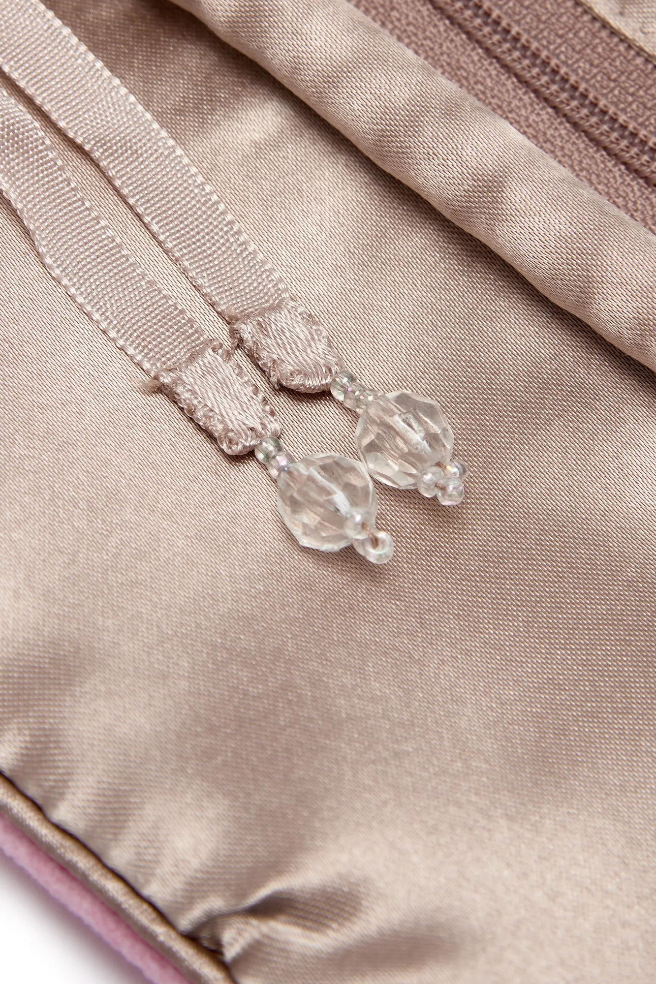 VELVET JEWELRY ROLL - PINK & GOLD EMBROIDERY