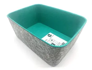 Welaxy Felt Storage bin Desktop Organizer Bins Drawer Organizer bin Drawers Divider Box, (Lime Green, 1)