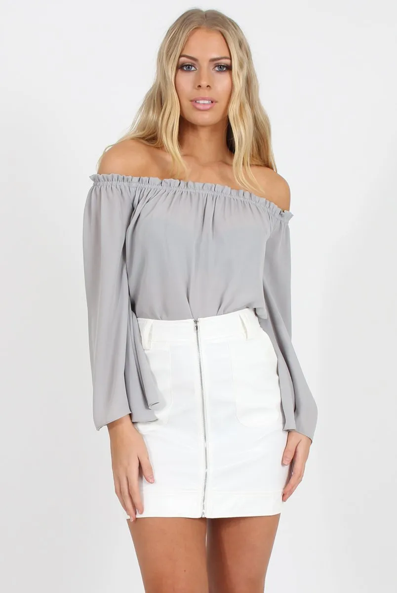 White Faux Leather Mini Skirt - Paige