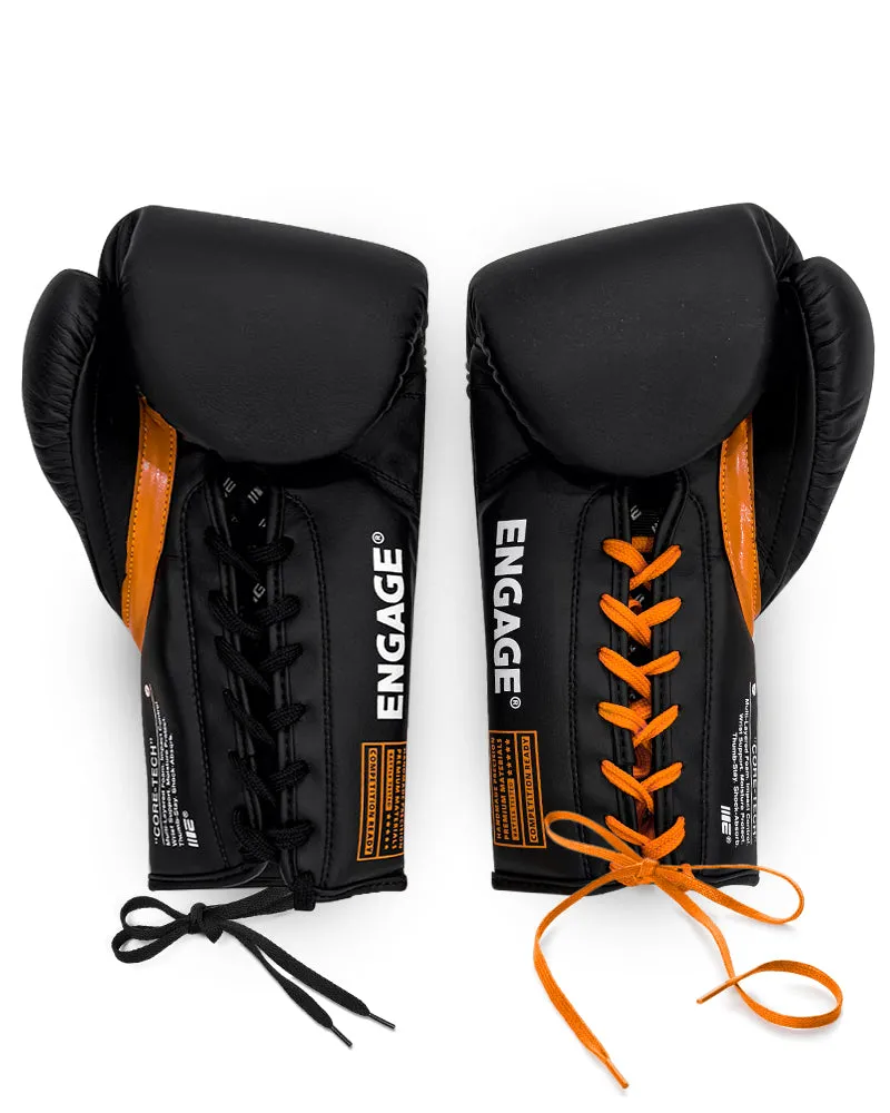 W.I.P Series Boxing Gloves - Black (Lace Up)