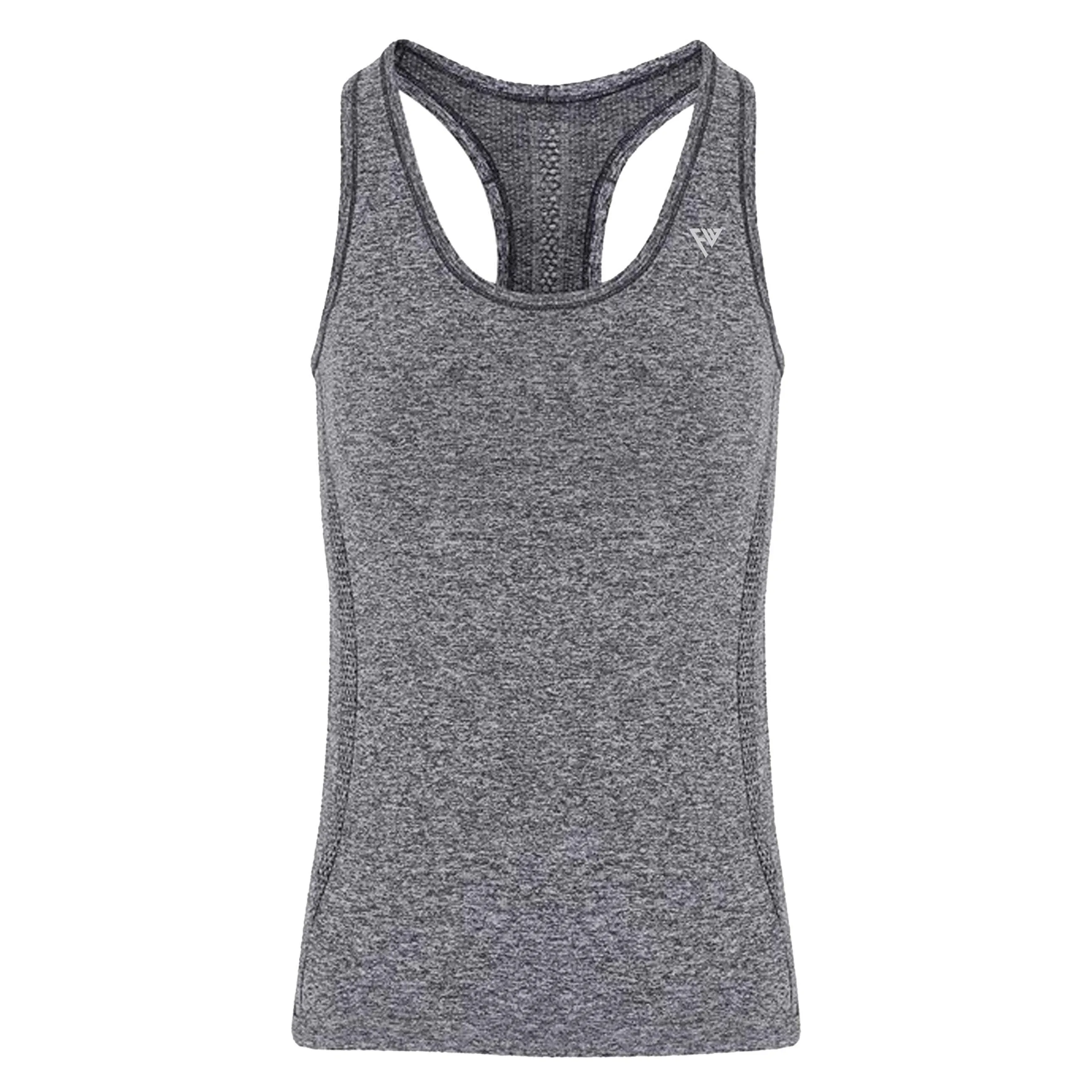 WOMENS SEAMLESS VEST TOP CHARCOAL
