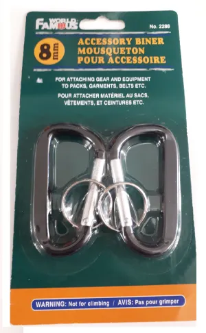 World Famous 8mm Accessory Biners
