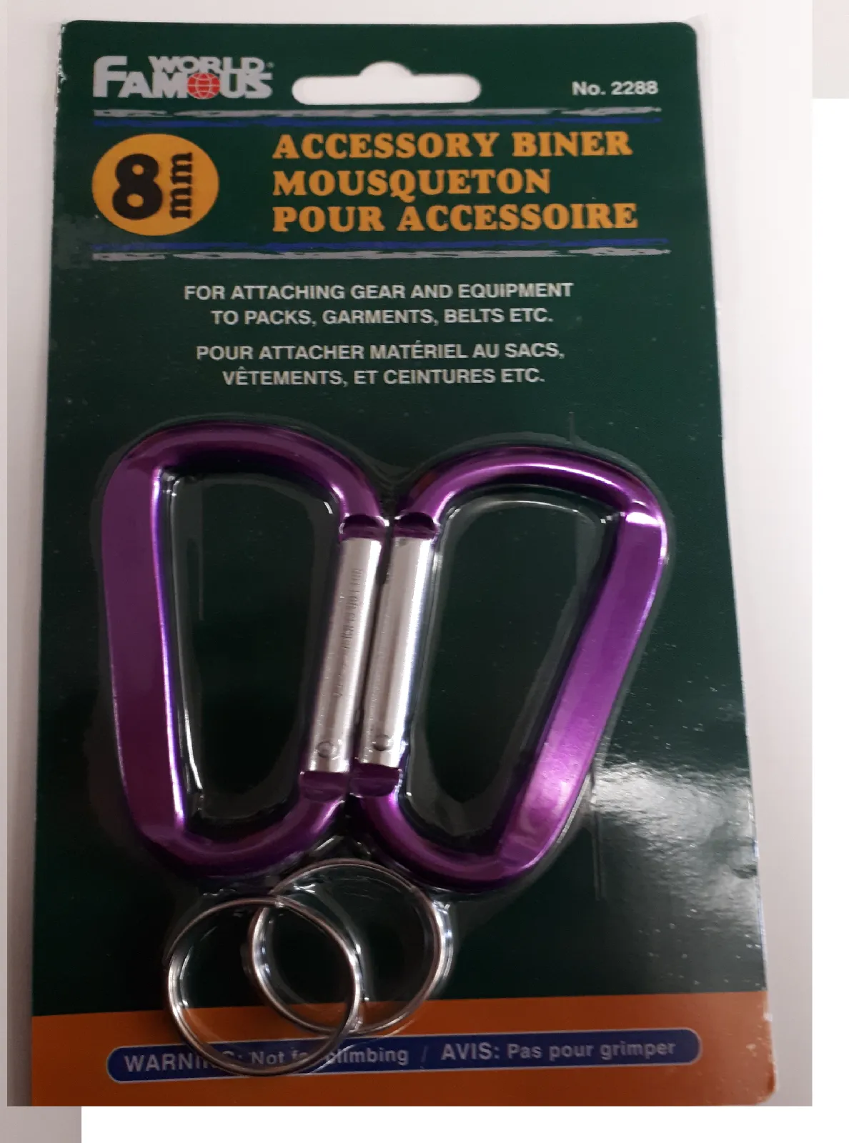 World Famous 8mm Accessory Biners
