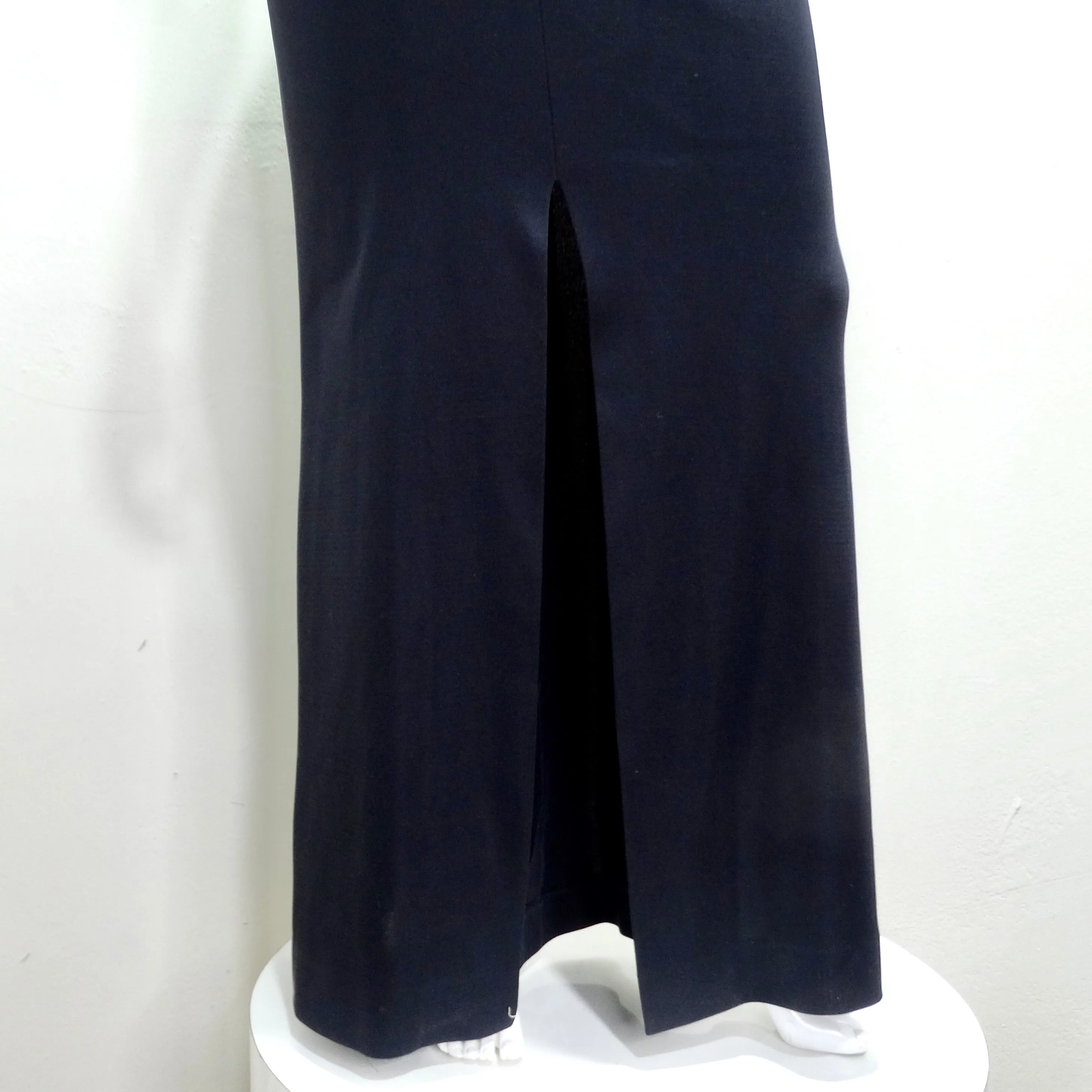 Yves Saint Laurent 1980s Black Backless Evening Dress