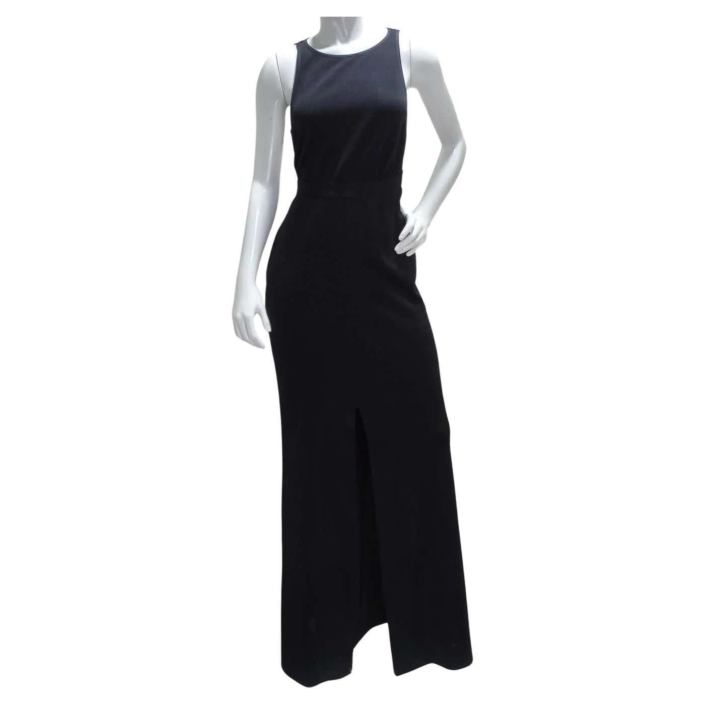 Yves Saint Laurent 1980s Black Backless Evening Dress