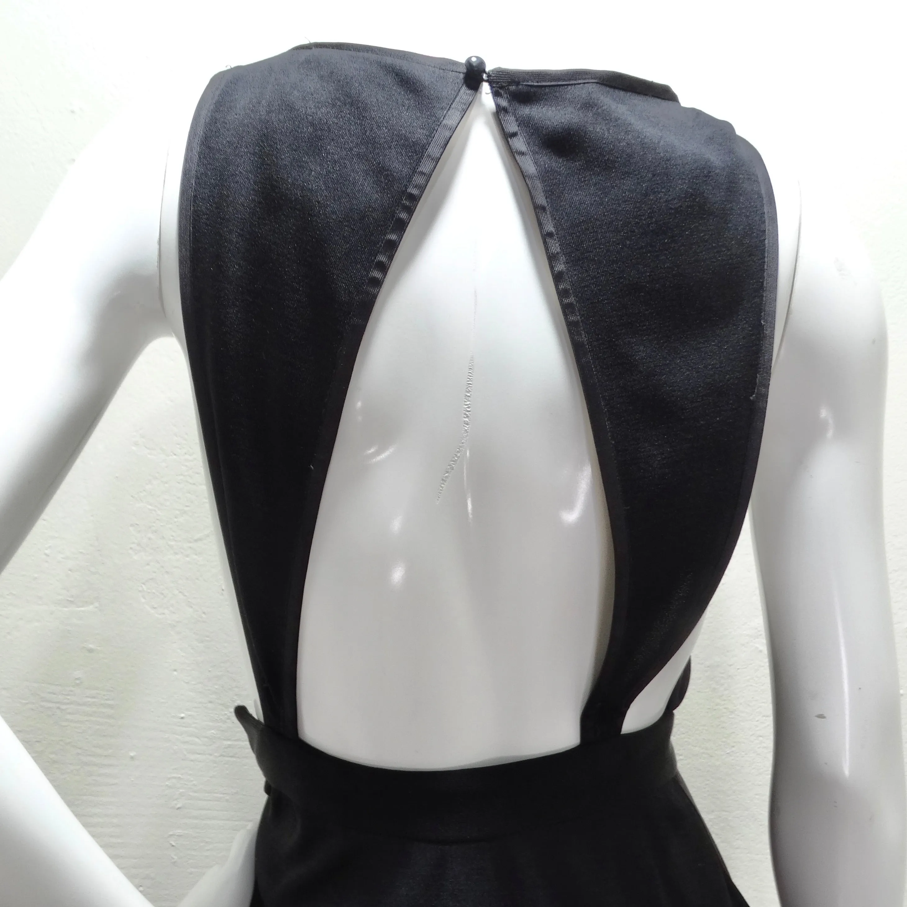Yves Saint Laurent 1980s Black Backless Evening Dress