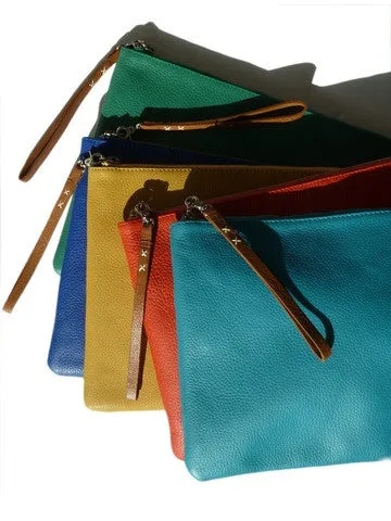 Zippered Pouch Clutch With Handle